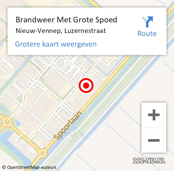 Locatie op kaart van de 112 melding: Brandweer Met Grote Spoed Naar Nieuw-Vennep, Luzernestraat op 22 oktober 2024 10:17