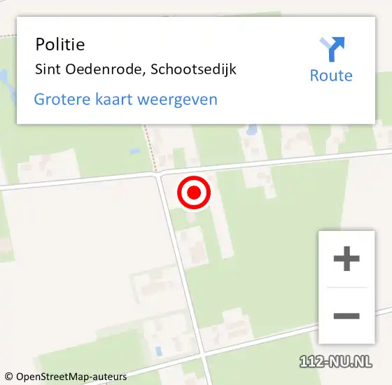 Locatie op kaart van de 112 melding: Politie Sint Oedenrode, Schootsedijk op 22 oktober 2024 13:09