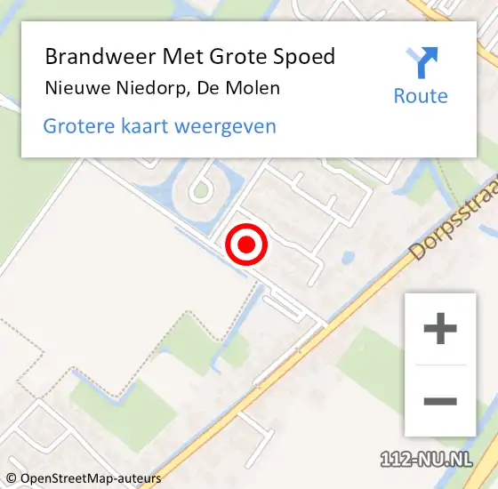 Locatie op kaart van de 112 melding: Brandweer Met Grote Spoed Naar Nieuwe Niedorp, De Molen op 22 oktober 2024 13:13