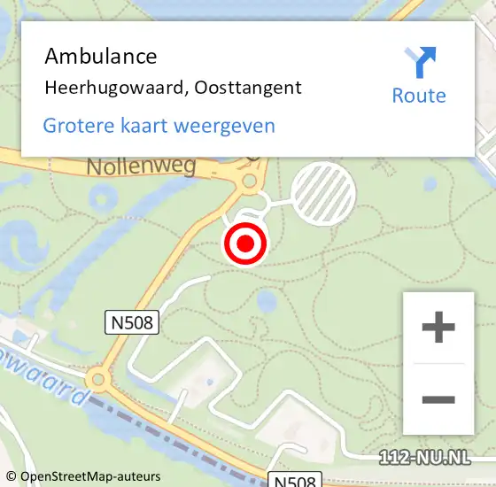 Locatie op kaart van de 112 melding: Ambulance Heerhugowaard, Oosttangent op 22 oktober 2024 13:33