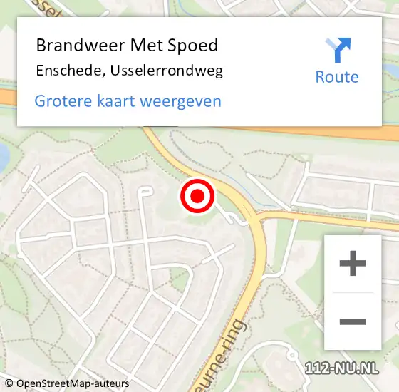 Locatie op kaart van de 112 melding: Brandweer Met Spoed Naar Enschede, Usselerrondweg op 22 oktober 2024 14:04