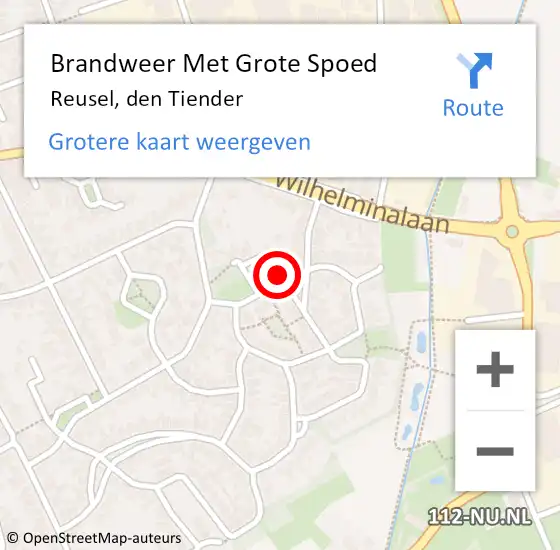 Locatie op kaart van de 112 melding: Brandweer Met Grote Spoed Naar Reusel, den Tiender op 22 oktober 2024 14:52