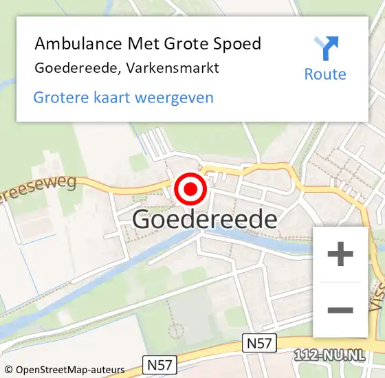 Locatie op kaart van de 112 melding: Ambulance Met Grote Spoed Naar Goedereede, Varkensmarkt op 22 oktober 2024 15:49