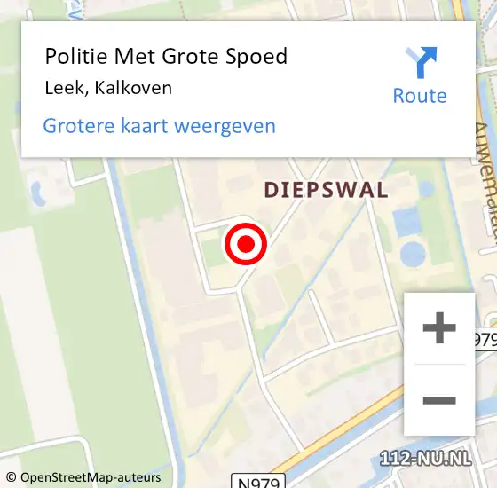 Locatie op kaart van de 112 melding: Politie Met Grote Spoed Naar Leek, Kalkoven op 22 oktober 2024 16:33