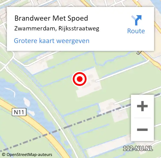 Locatie op kaart van de 112 melding: Brandweer Met Spoed Naar Zwammerdam, Rijksstraatweg op 22 oktober 2024 16:40