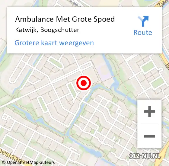 Locatie op kaart van de 112 melding: Ambulance Met Grote Spoed Naar Katwijk, Boogschutter op 22 oktober 2024 17:02