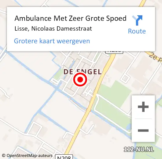 Locatie op kaart van de 112 melding: Ambulance Met Zeer Grote Spoed Naar Lisse, Nicolaas Damesstraat op 22 oktober 2024 17:24