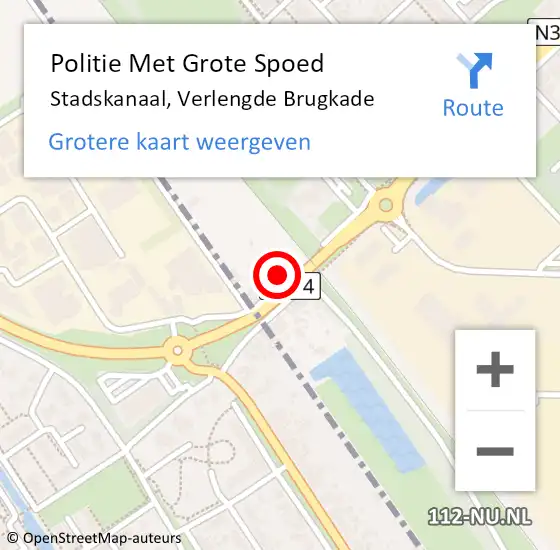 Locatie op kaart van de 112 melding: Politie Met Grote Spoed Naar Stadskanaal, Verlengde Brugkade op 22 oktober 2024 17:37