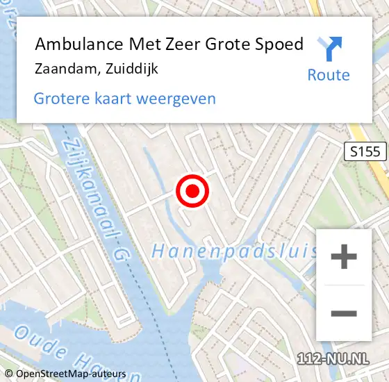 Locatie op kaart van de 112 melding: Ambulance Met Zeer Grote Spoed Naar Zaandam, Zuiddijk op 22 oktober 2024 17:41