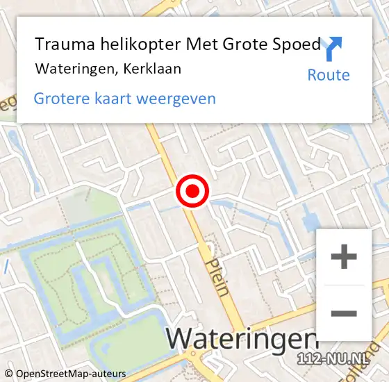 Locatie op kaart van de 112 melding: Trauma helikopter Met Grote Spoed Naar Wateringen, Kerklaan op 22 oktober 2024 18:14