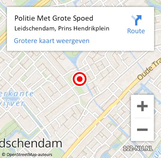 Locatie op kaart van de 112 melding: Politie Met Grote Spoed Naar Leidschendam, Prins Hendrikplein op 22 oktober 2024 18:41