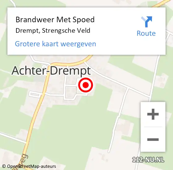 Locatie op kaart van de 112 melding: Brandweer Met Spoed Naar Drempt, Strengsche Veld op 22 oktober 2024 18:48