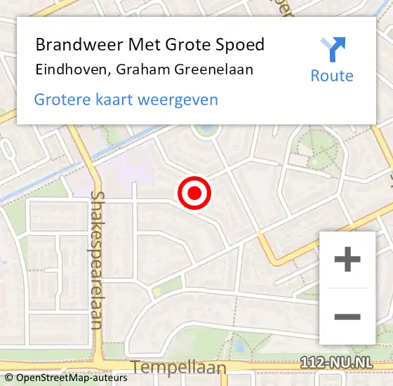 Locatie op kaart van de 112 melding: Brandweer Met Grote Spoed Naar Eindhoven, Graham Greenelaan op 22 oktober 2024 19:08