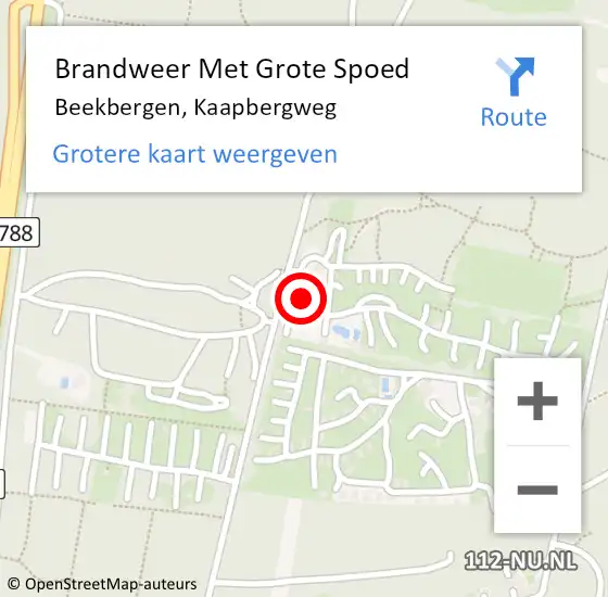 Locatie op kaart van de 112 melding: Brandweer Met Grote Spoed Naar Beekbergen, Kaapbergweg op 22 oktober 2024 19:48