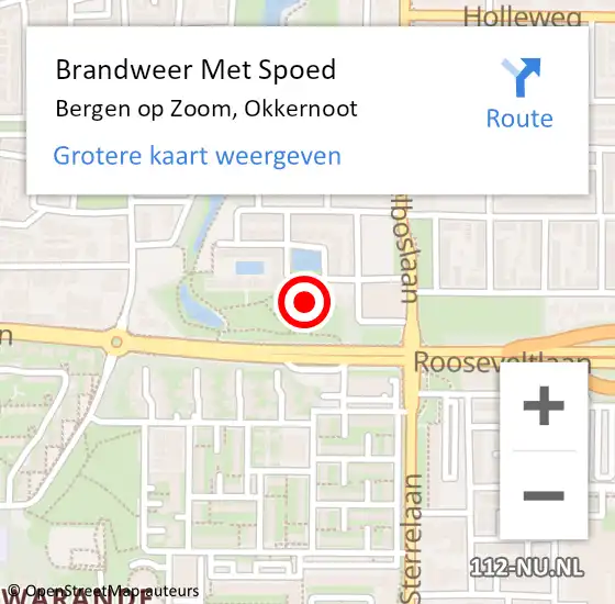 Locatie op kaart van de 112 melding: Brandweer Met Spoed Naar Bergen op Zoom, Okkernoot op 22 oktober 2024 20:00