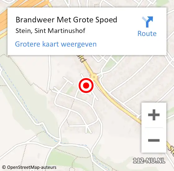 Locatie op kaart van de 112 melding: Brandweer Met Grote Spoed Naar Stein, Sint Martinushof op 22 oktober 2024 20:00