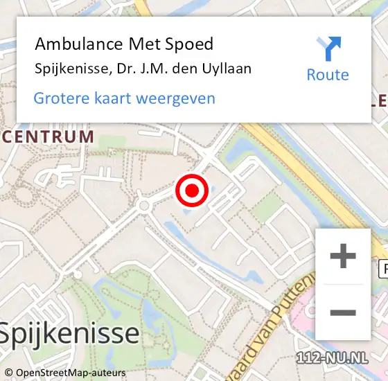 Locatie op kaart van de 112 melding: Ambulance Met Spoed Naar Spijkenisse, Dr. J.M. den Uyllaan op 22 oktober 2024 21:16