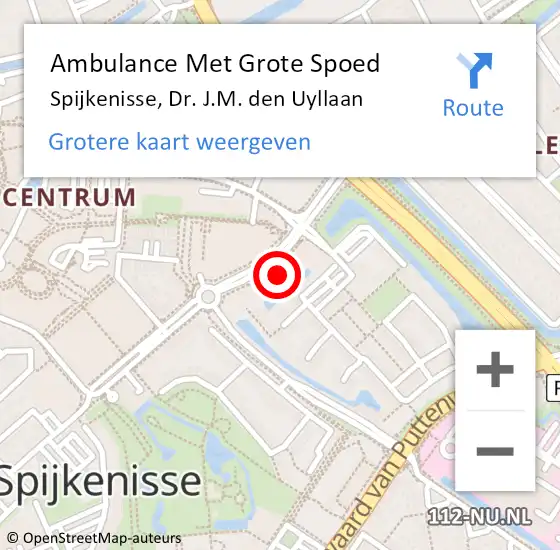 Locatie op kaart van de 112 melding: Ambulance Met Grote Spoed Naar Spijkenisse, Dr. J.M. den Uyllaan op 22 oktober 2024 21:18