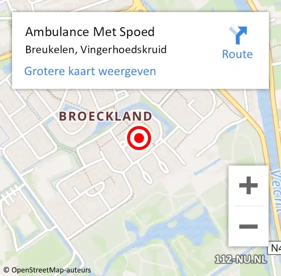 Locatie op kaart van de 112 melding: Ambulance Met Spoed Naar Breukelen, Vingerhoedskruid op 24 oktober 2014 12:05