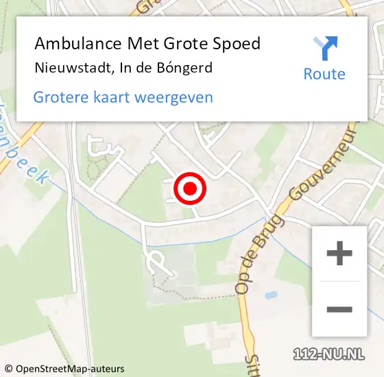 Locatie op kaart van de 112 melding: Ambulance Met Grote Spoed Naar Nieuwstadt, In de Bóngerd op 23 oktober 2024 00:12