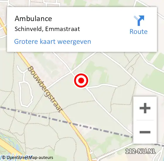 Locatie op kaart van de 112 melding: Ambulance Schinveld, Emmastraat op 24 oktober 2014 12:11