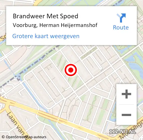 Locatie op kaart van de 112 melding: Brandweer Met Spoed Naar Voorburg, Herman Heijermanshof op 23 oktober 2024 01:52