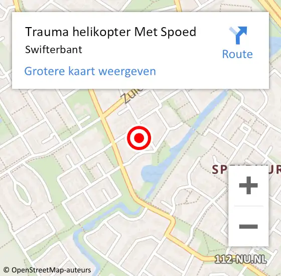 Locatie op kaart van de 112 melding: Trauma helikopter Met Spoed Naar Swifterbant op 23 oktober 2024 02:21