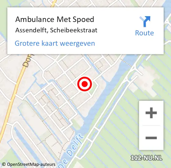 Locatie op kaart van de 112 melding: Ambulance Met Spoed Naar Assendelft, Scheibeekstraat op 23 oktober 2024 02:32