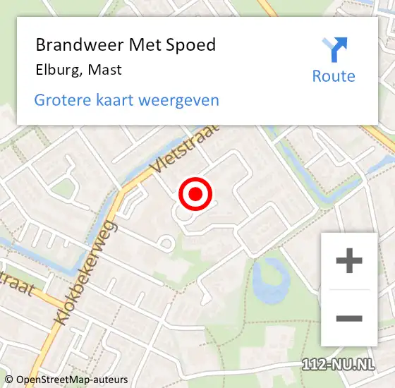 Locatie op kaart van de 112 melding: Brandweer Met Spoed Naar Elburg, Mast op 23 oktober 2024 02:47