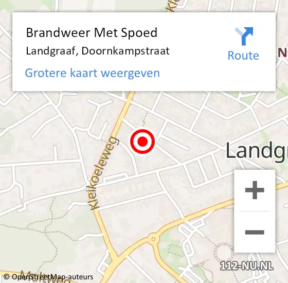 Locatie op kaart van de 112 melding: Brandweer Met Spoed Naar Landgraaf, Doornkampstraat op 23 oktober 2024 03:13