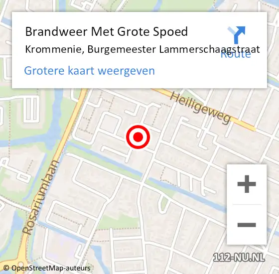 Locatie op kaart van de 112 melding: Brandweer Met Grote Spoed Naar Krommenie, Burgemeester Lammerschaagstraat op 23 oktober 2024 04:52