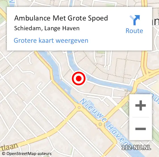 Locatie op kaart van de 112 melding: Ambulance Met Grote Spoed Naar Schiedam, Lange Haven op 23 oktober 2024 05:08