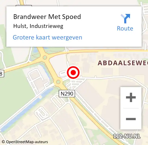 Locatie op kaart van de 112 melding: Brandweer Met Spoed Naar Hulst, Industrieweg op 23 oktober 2024 05:27