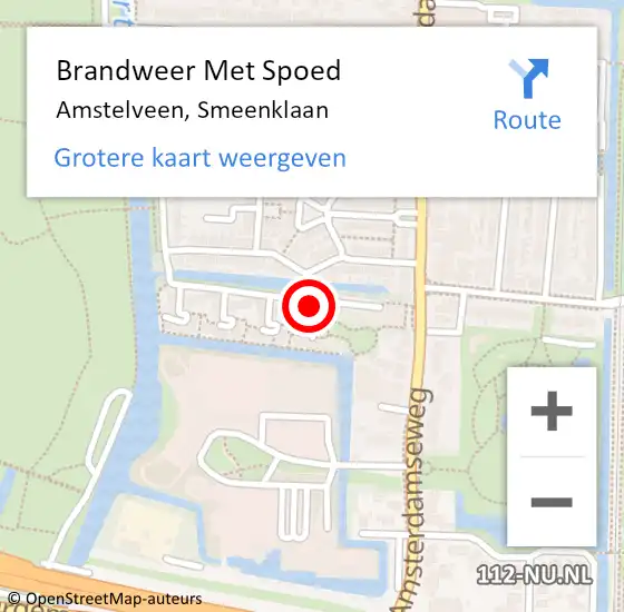 Locatie op kaart van de 112 melding: Brandweer Met Spoed Naar Amstelveen, Smeenklaan op 23 oktober 2024 06:16