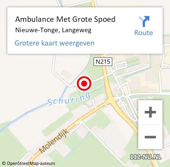 Locatie op kaart van de 112 melding: Ambulance Met Grote Spoed Naar Nieuwe-Tonge, Langeweg op 23 oktober 2024 07:12