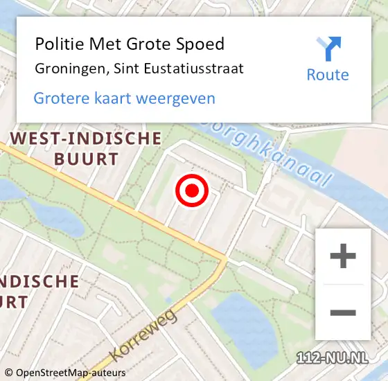 Locatie op kaart van de 112 melding: Politie Met Grote Spoed Naar Groningen, Sint Eustatiusstraat op 23 oktober 2024 08:08