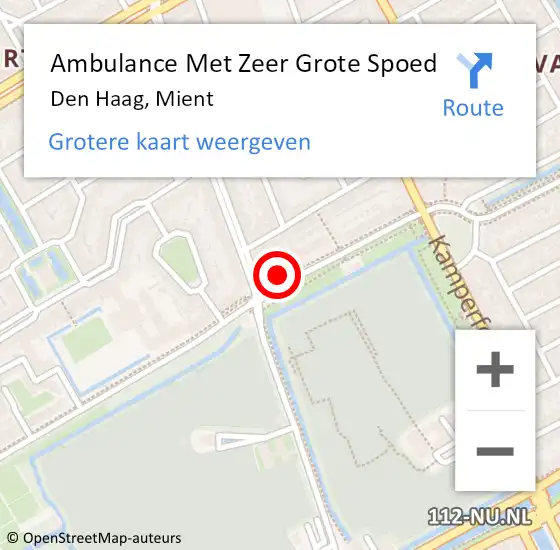 Locatie op kaart van de 112 melding: Ambulance Met Zeer Grote Spoed Naar Den Haag, Mient op 23 oktober 2024 08:21