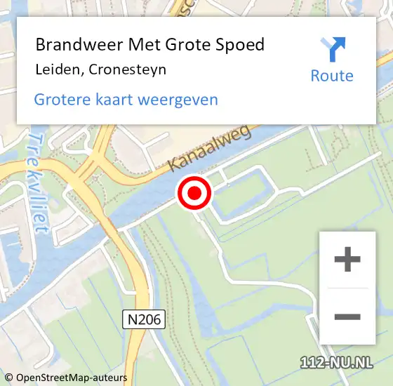 Locatie op kaart van de 112 melding: Brandweer Met Grote Spoed Naar Leiden, Cronesteyn op 23 oktober 2024 08:25