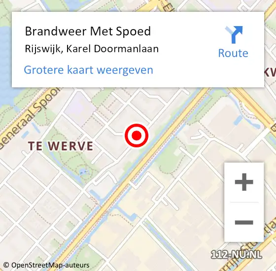 Locatie op kaart van de 112 melding: Brandweer Met Spoed Naar Rijswijk, Karel Doormanlaan op 23 oktober 2024 08:26