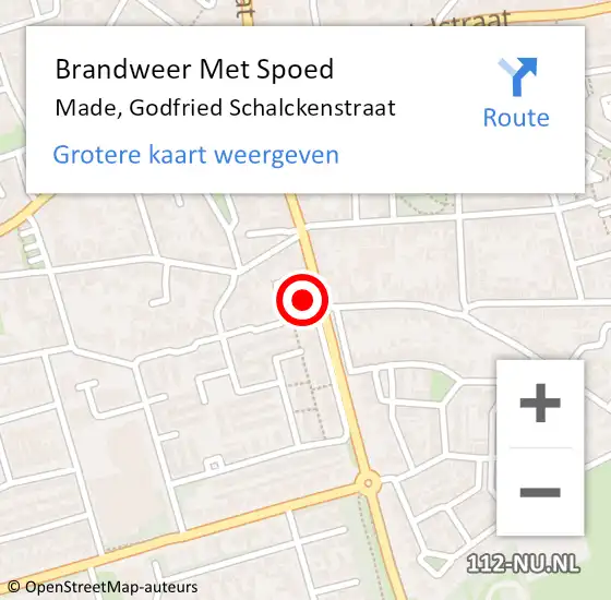 Locatie op kaart van de 112 melding: Brandweer Met Spoed Naar Made, Godfried Schalckenstraat op 23 oktober 2024 09:09