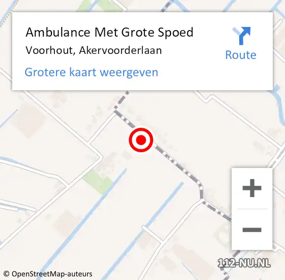 Locatie op kaart van de 112 melding: Ambulance Met Grote Spoed Naar Voorhout, Akervoorderlaan op 23 oktober 2024 09:16