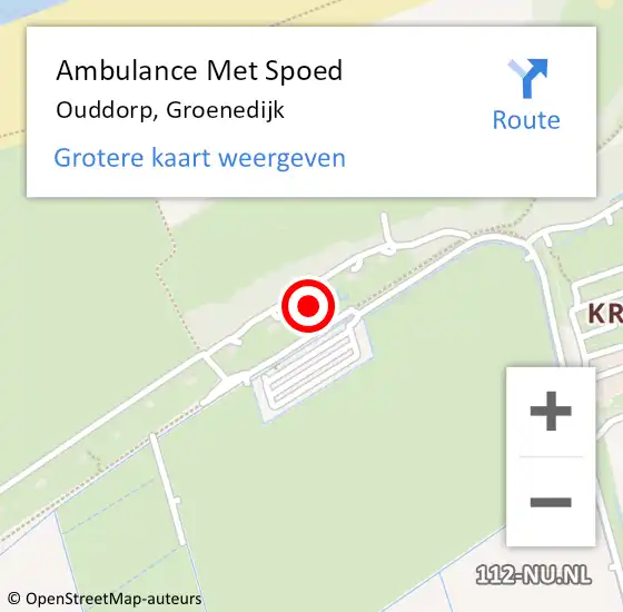 Locatie op kaart van de 112 melding: Ambulance Met Spoed Naar Ouddorp, Groenedijk op 23 oktober 2024 10:01