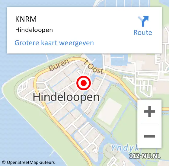 Locatie op kaart van de 112 melding: KNRM Hindeloopen op 24 oktober 2014 12:40
