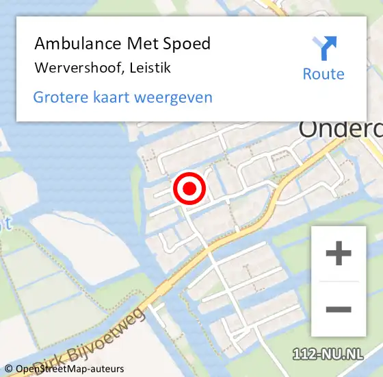 Locatie op kaart van de 112 melding: Ambulance Met Spoed Naar Wervershoof, Leistik op 23 oktober 2024 10:49