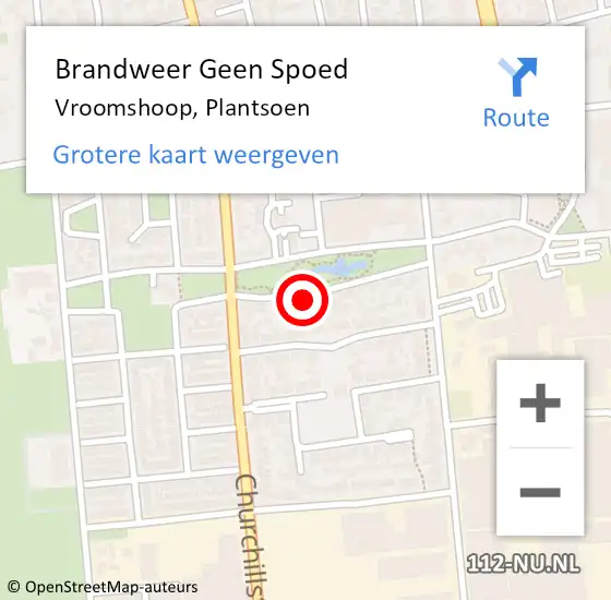 Locatie op kaart van de 112 melding: Brandweer Geen Spoed Naar Vroomshoop, Plantsoen op 23 oktober 2024 11:10