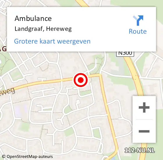 Locatie op kaart van de 112 melding: Ambulance Landgraaf, Hereweg op 24 oktober 2014 12:48