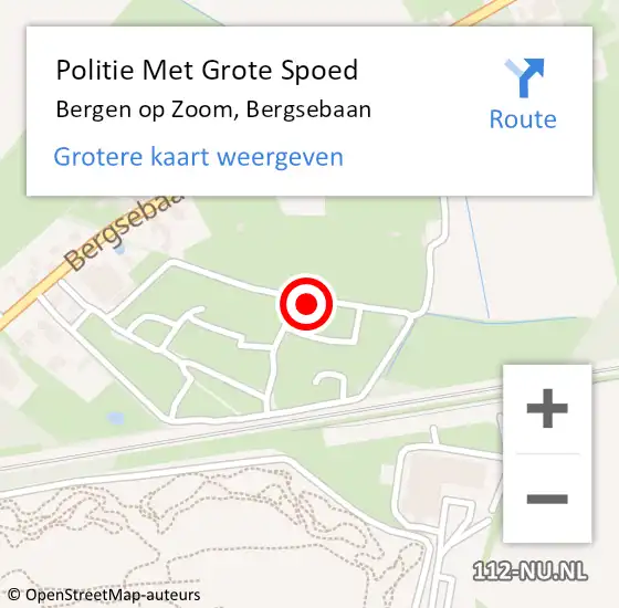 Locatie op kaart van de 112 melding: Politie Met Grote Spoed Naar Bergen op Zoom, Bergsebaan op 23 oktober 2024 11:36