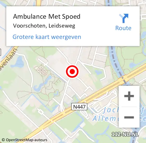 Locatie op kaart van de 112 melding: Ambulance Met Spoed Naar Voorschoten, Leidseweg op 23 oktober 2024 12:17