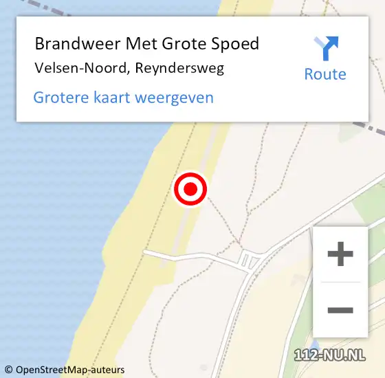 Locatie op kaart van de 112 melding: Brandweer Met Grote Spoed Naar Velsen-Noord, Reyndersweg op 23 oktober 2024 12:40