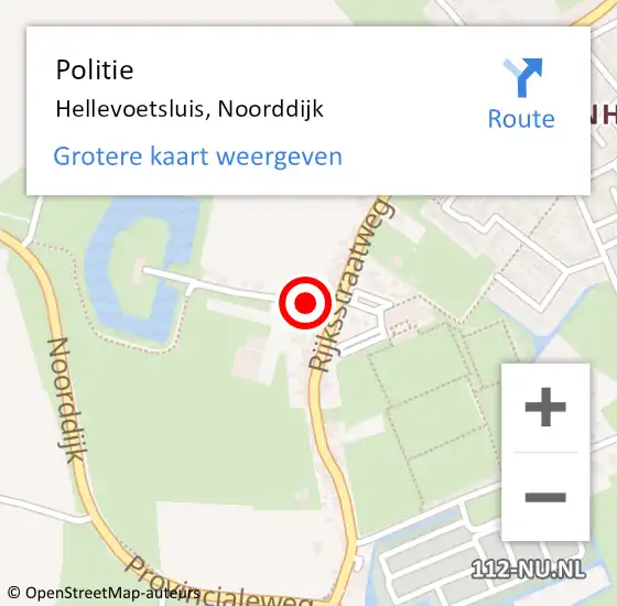 Locatie op kaart van de 112 melding: Politie Hellevoetsluis, Noorddijk op 23 oktober 2024 12:43